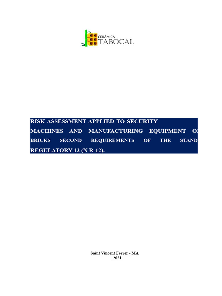 Risk Assessment for Brick Manufacturing Safety | PDF | Risk | Risk ...