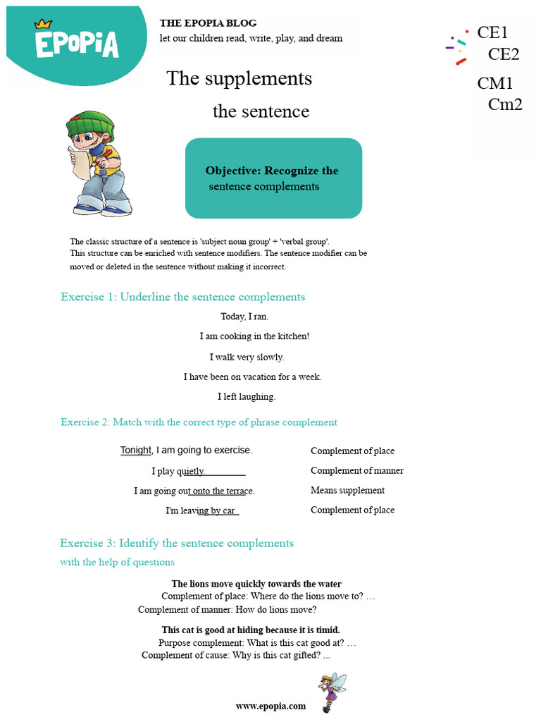 Complements Phrase CE1 CE2 CM1 CM2 | PDF | Languages | Foreign Language ...