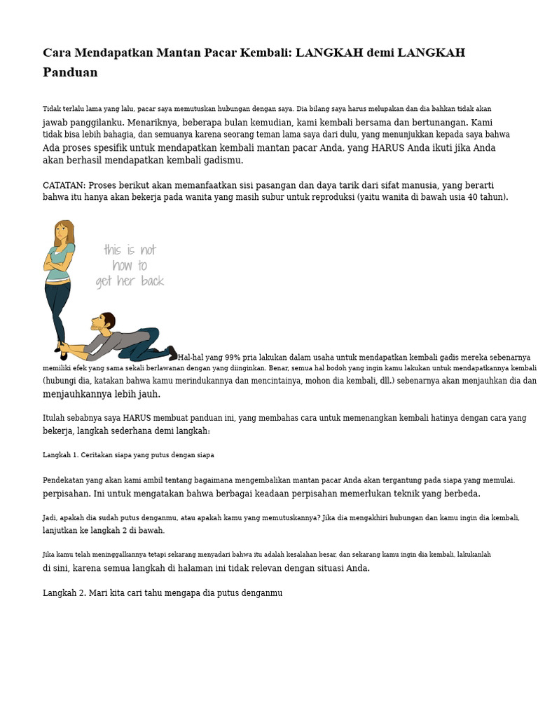 Langkah Kembali Mantan Pacar Anda | PDF