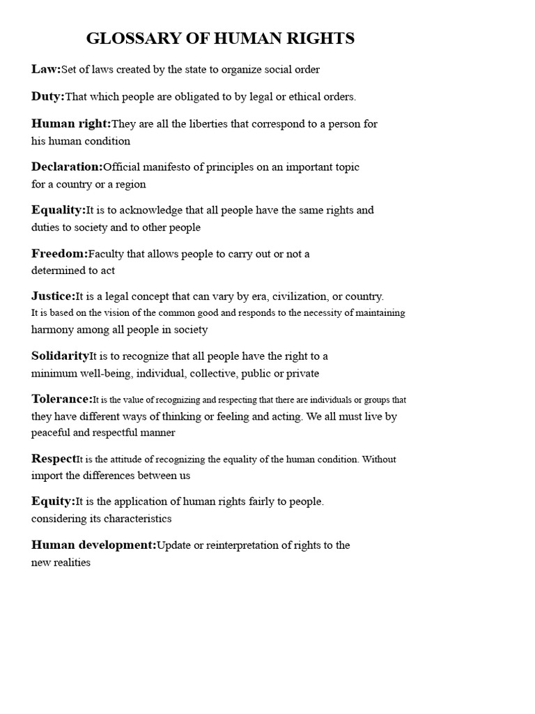 Glossary of Human Rights | PDF