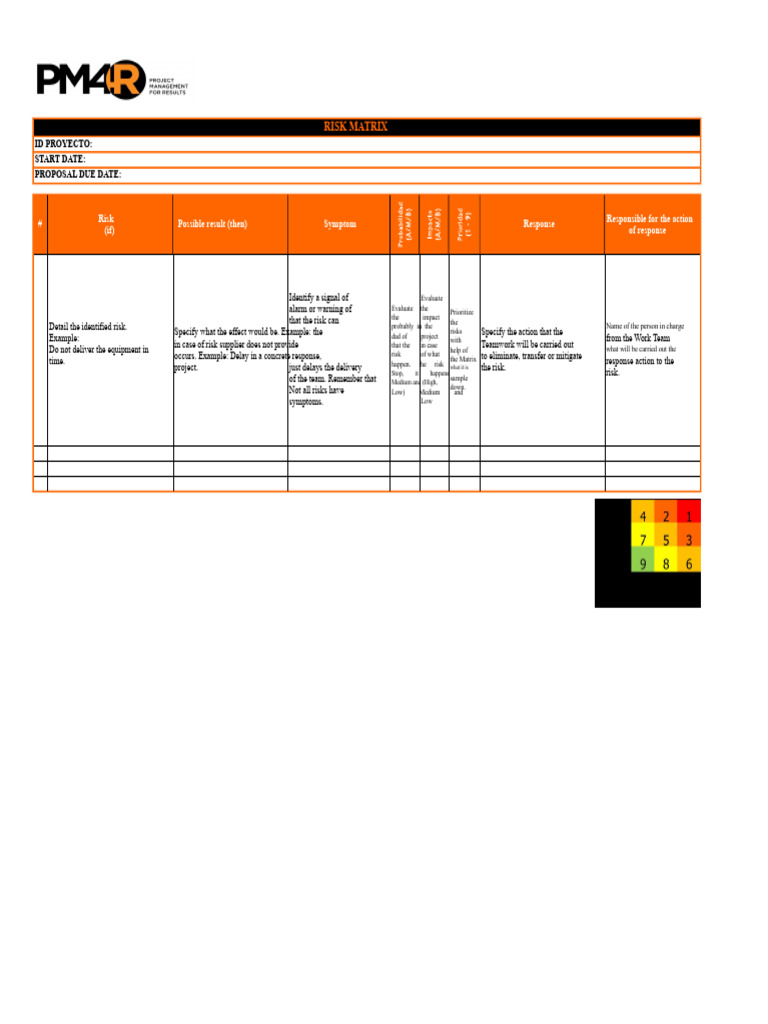 Risk Management and PM4R Risk Matrix Examples | PDF | Risk | Weather ...