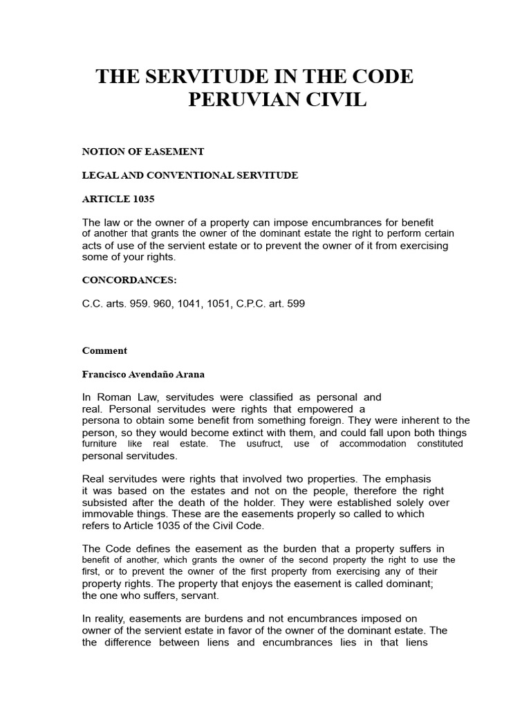 Understanding Easements in Peruvian Law | PDF | Easement | Property