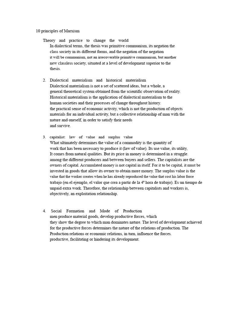 10 Principles of Marxism | PDF | Value (Economics) | Capitalism