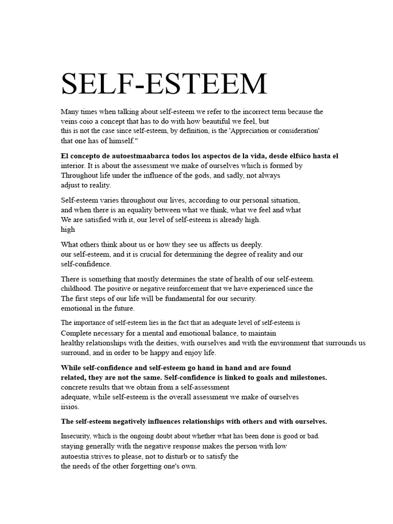 Self-esteem | PDF | Self Esteem | Social Psychology