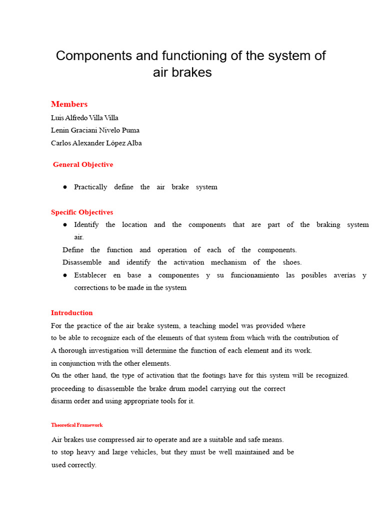 Air Brake System Components Explained | PDF | Brake | Valve