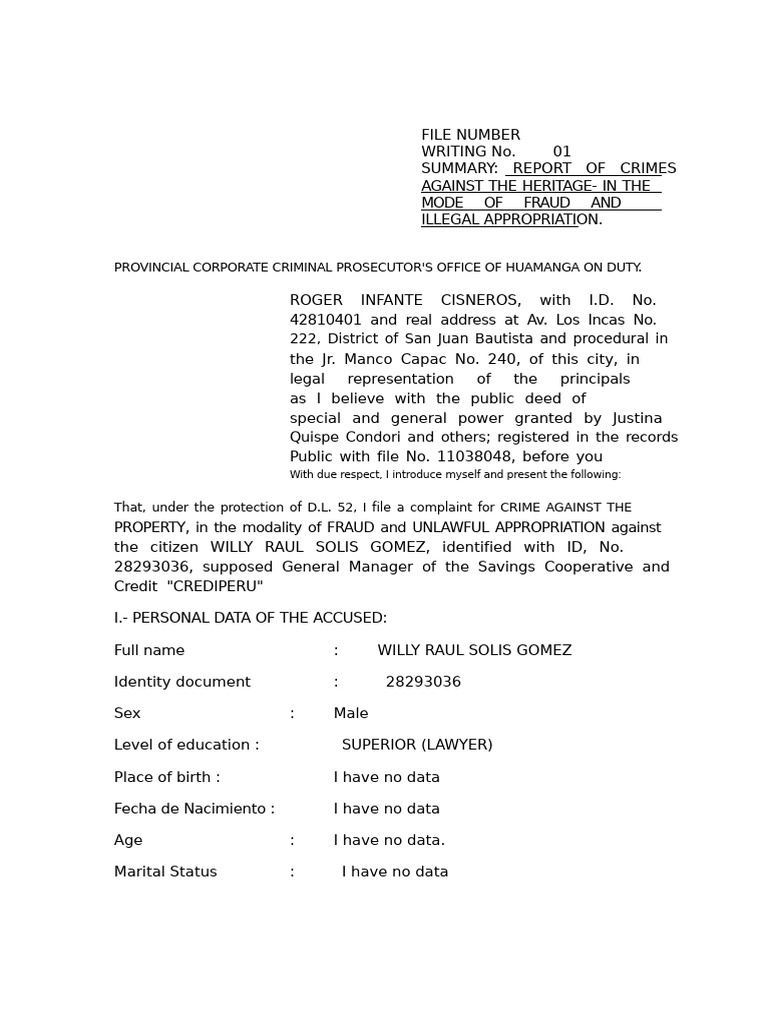 Fraud Complaint Model NCPP | PDF | Fraud | Crimes