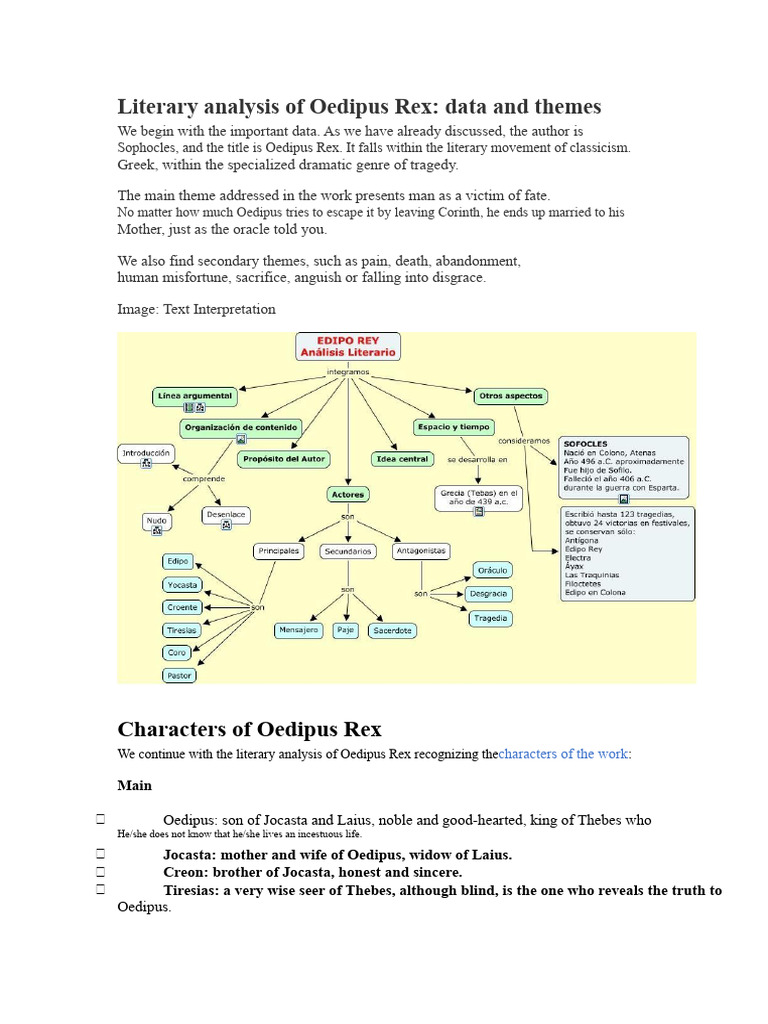 Literary Analysis of Oedipus Rex | PDF | Oedipus | Sophocles