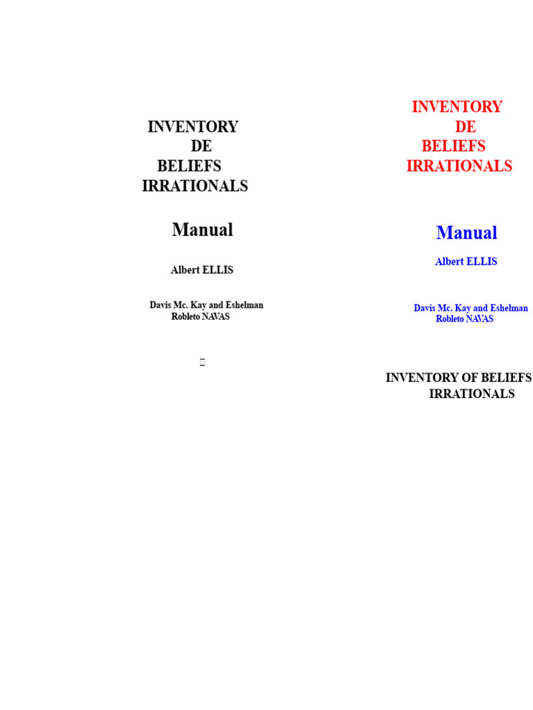 Inventory of Irrational Beliefs Guide | PDF | Rationality | Emotions