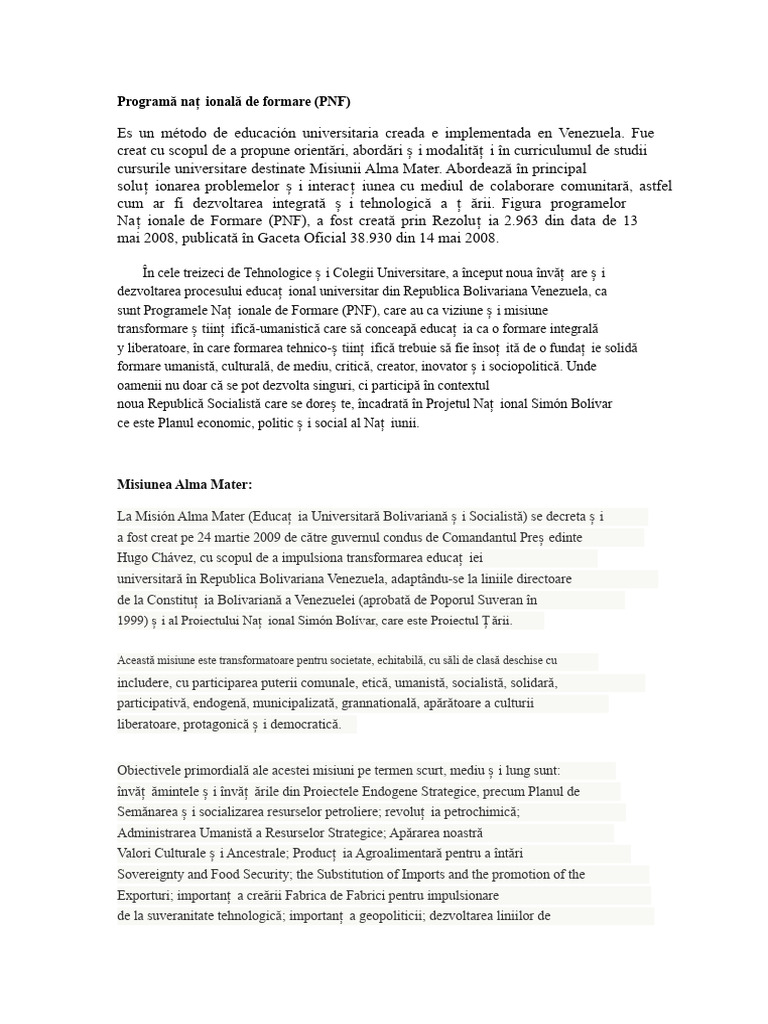 Program Național de Formare | PDF