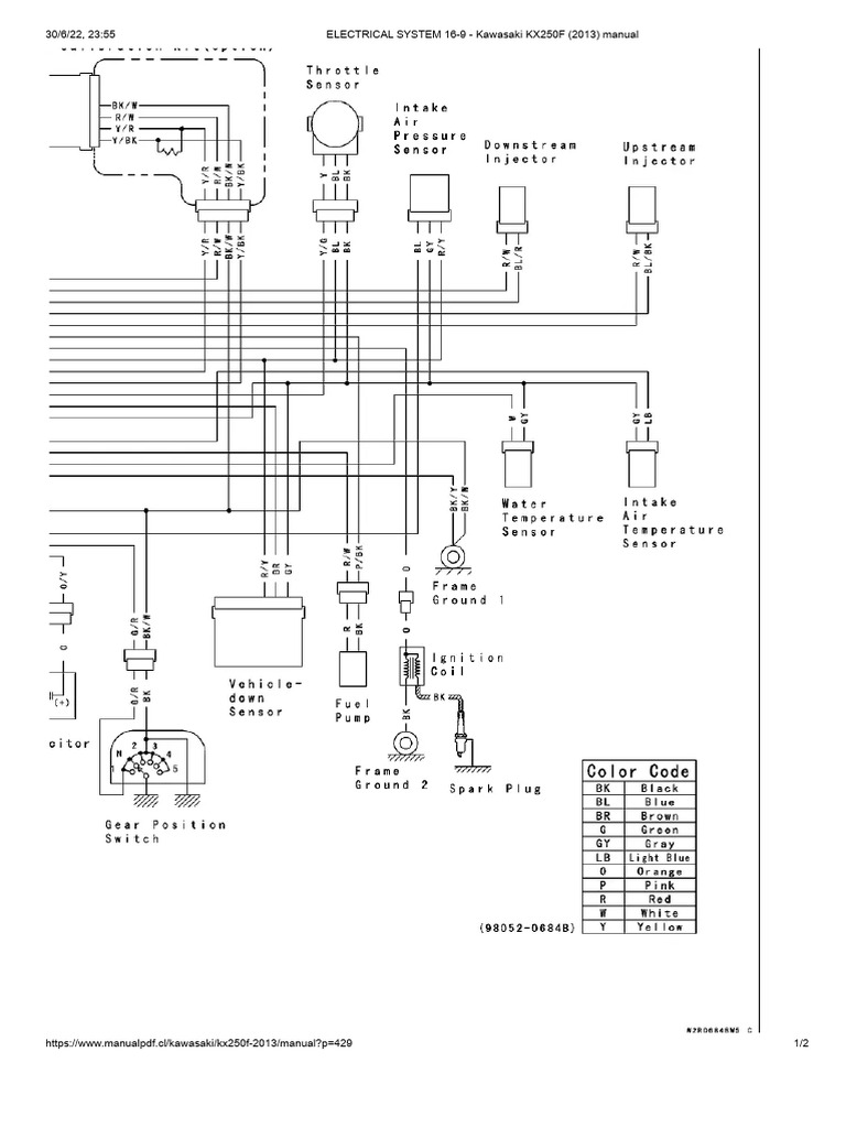 SISTEMA EL CTRICO 16 9 Manual Kawasaki KX250F 2013 PDF