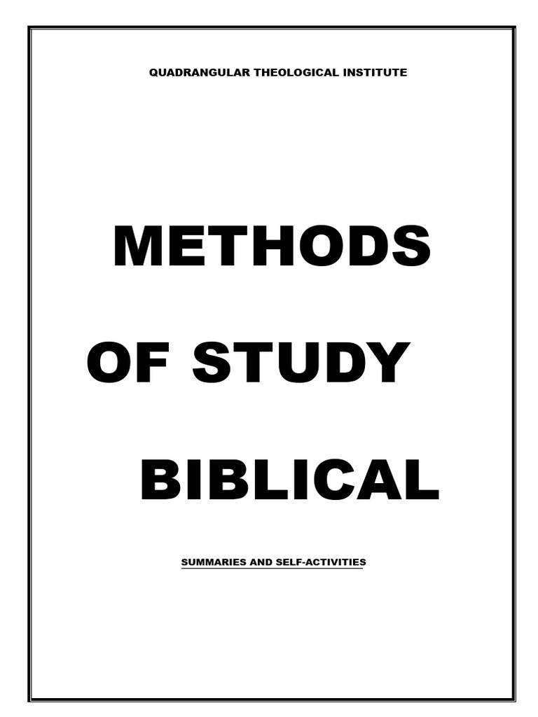 Bible Study Methods for Spiritual Growth | PDF | Bible | Chapters And ...