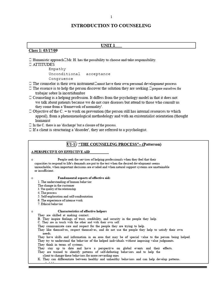 Introduction to Counseling Techniques | PDF | Psychotherapy | Empathy