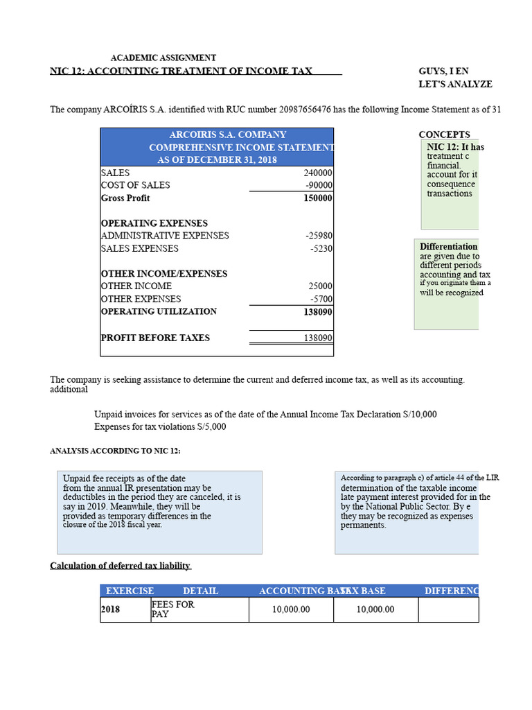 Income Tax Accounting Under NIC 12 | PDF | Taxes | Income Tax