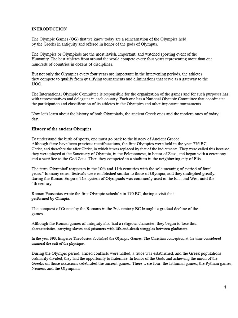History of The Olympics | PDF | Olympic Games | Multi Sport Events
