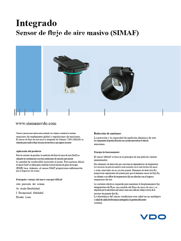 Sensor de Flujo de Aire Masivo SIMAF | PDF | Sensor | Electrónica
