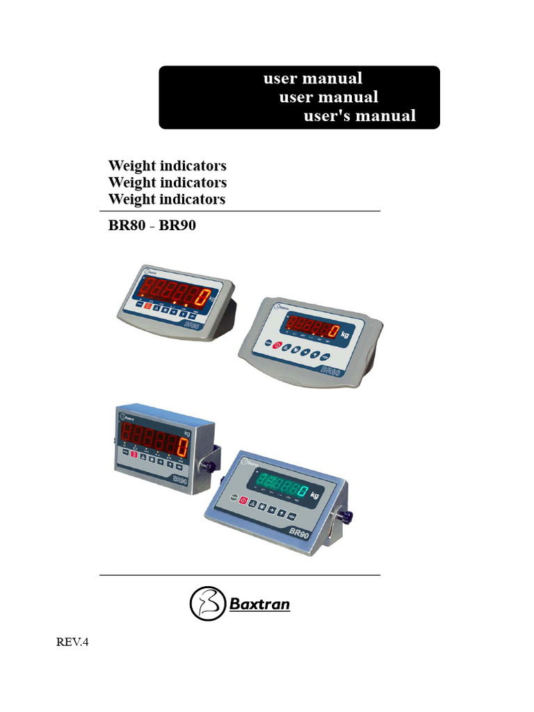 BR80 BR90 Weight Indicator User Manual | PDF | Power Supply | Calibration