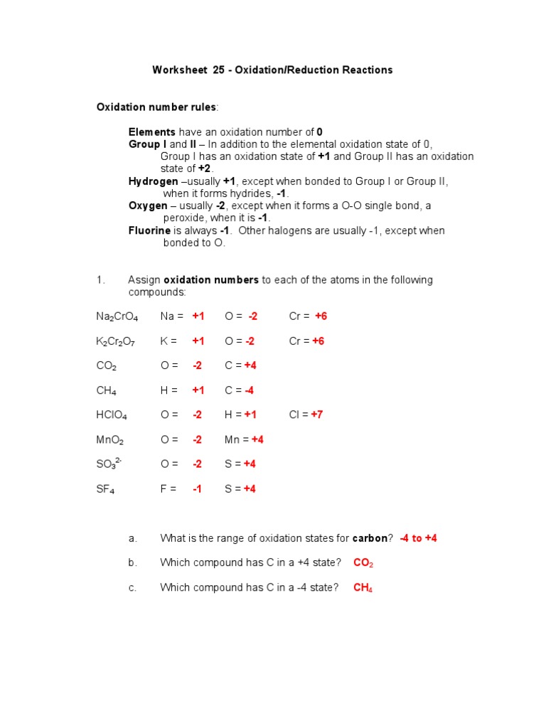 Uncategorized Redox Worksheet worksheet oxidation number thedanks for everyone 25 redox key nitrogen