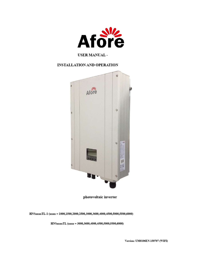 Investor Afore User Manual en | PDF | Power Inverter | Direct Current