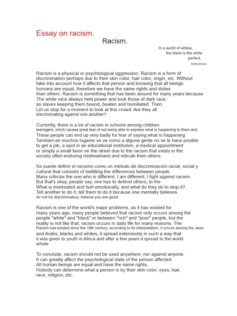 Understanding Racism: A Historical Analysis | PDF | Race (Human ...