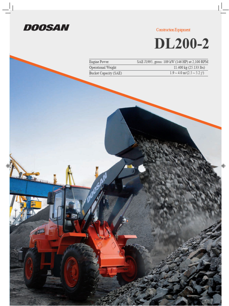 Doosan DL200-2 Loader Specifications | PDF | Mechanical Engineering ...