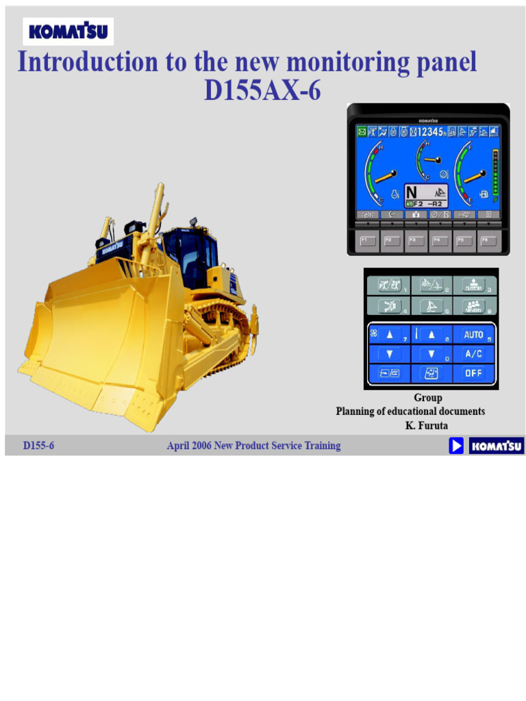 D155AX-6 Monitoring Panel Guide | PDF | Throttle | Engines
