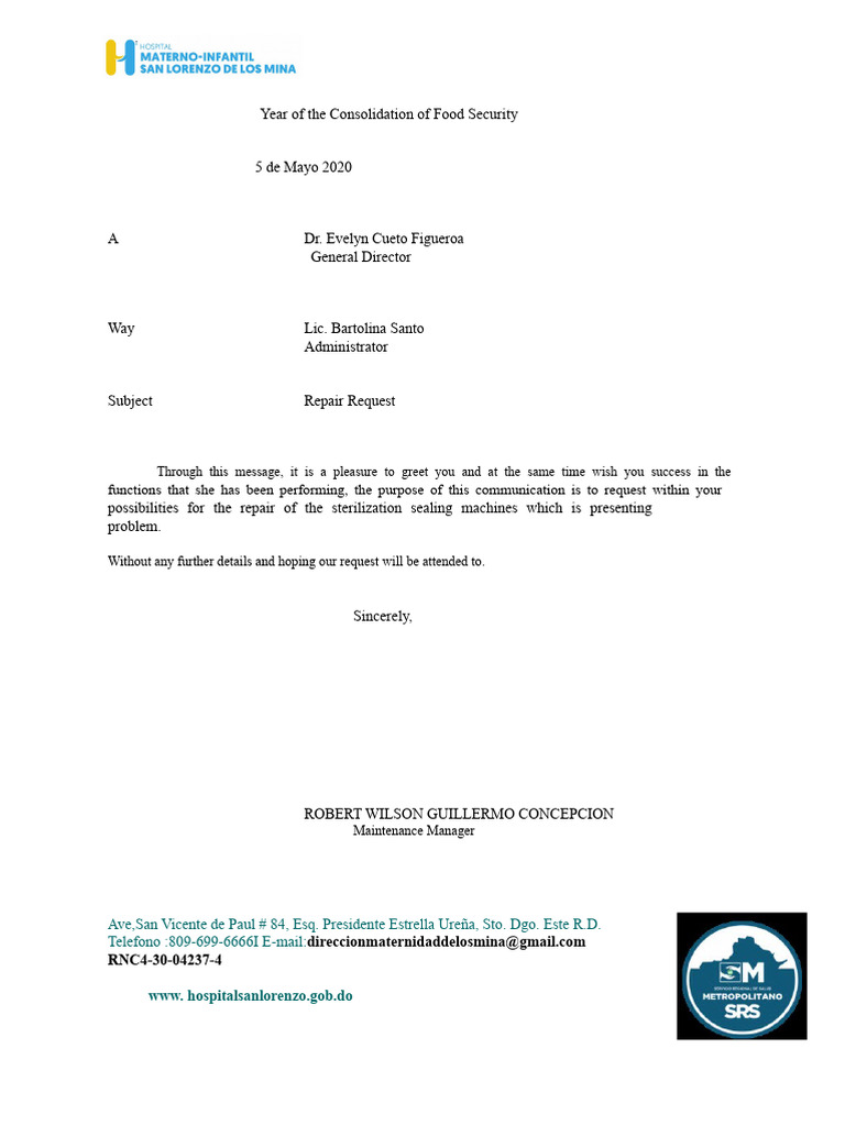 Sealing Machine Repair Request | PDF