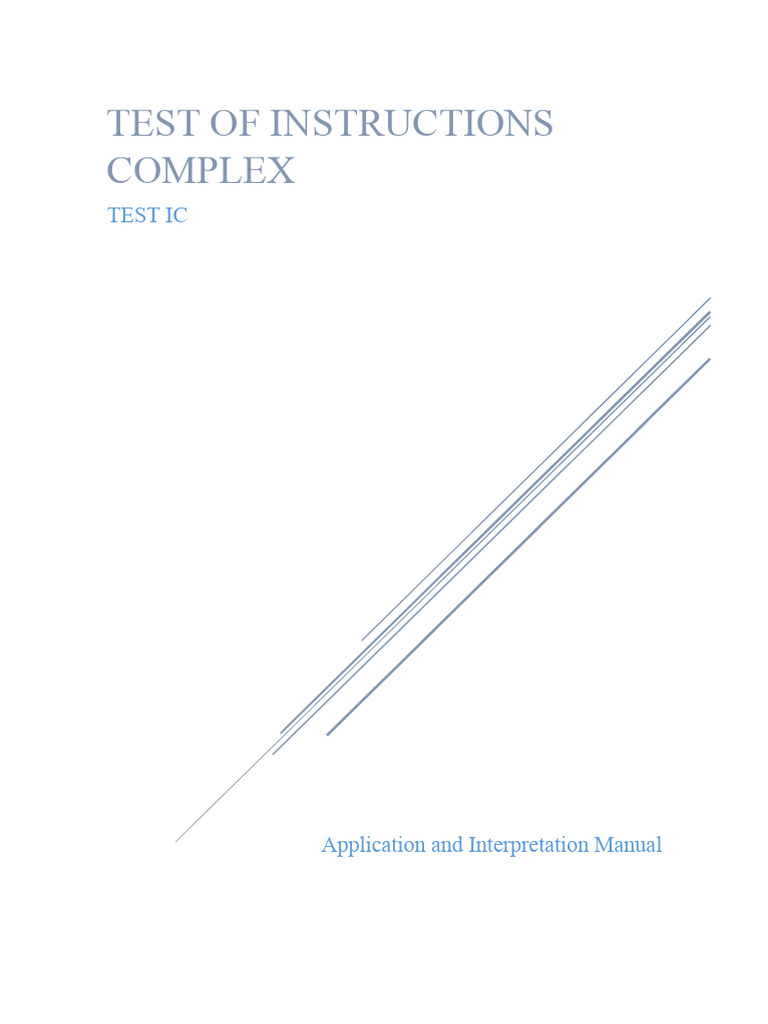 Test of Complex Instructions Manual | PDF | Psychological Concepts ...