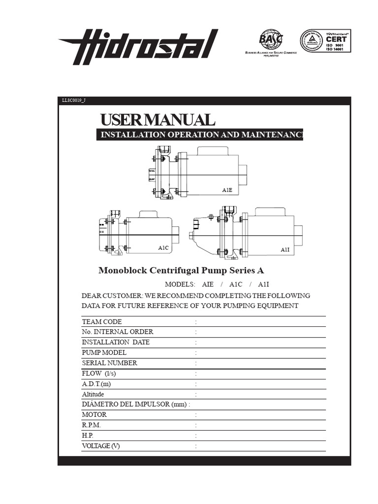 Pump Manual | PDF | Pump | Valve
