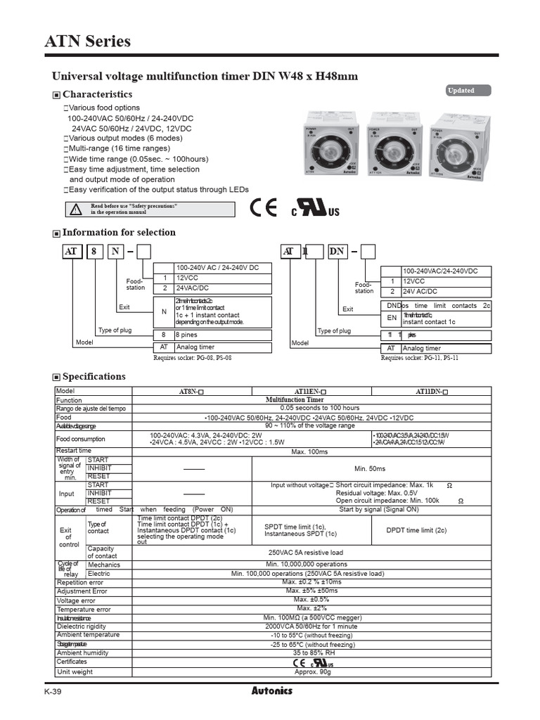 ATN Series Universal Multifunction Timer | PDF | Switch | Computer ...
