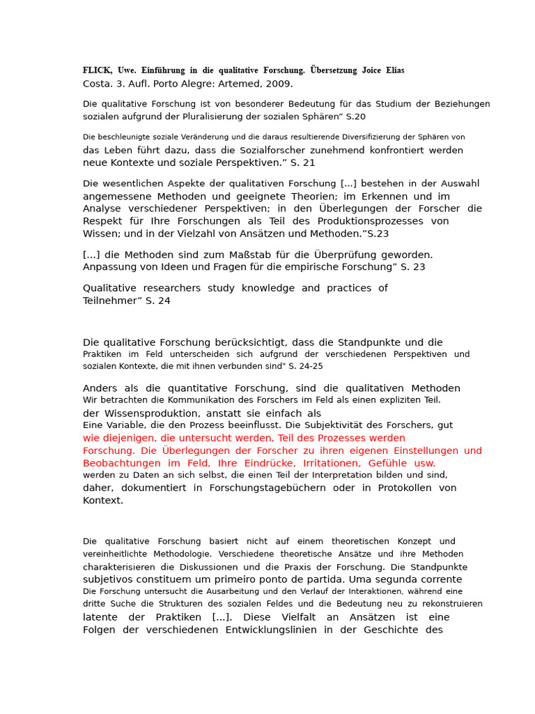 FLICK, Uwe. Einführung in Die Qualitative Forschung | PDF