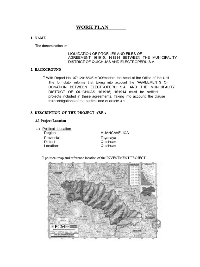Liquidation Work Plan for Quichuas Agreements | PDF