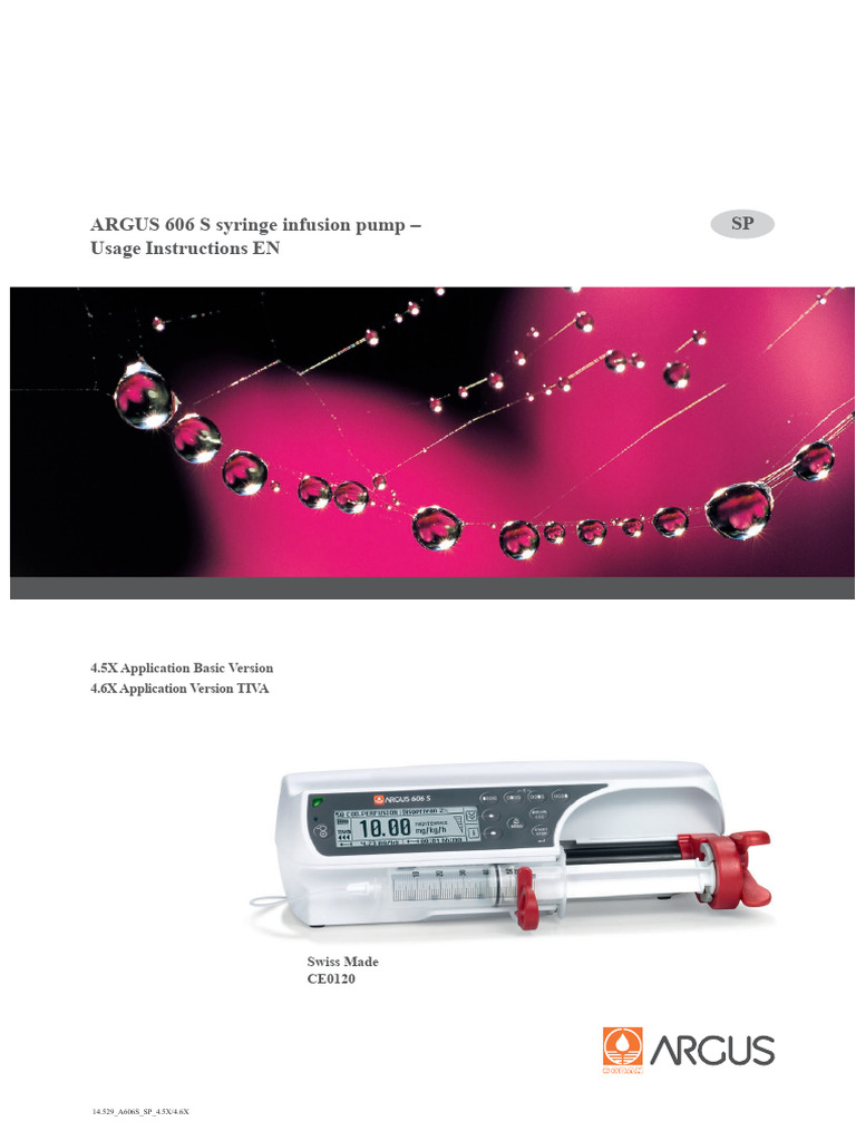 ARGUS 606 S Syringe Pump User Guide | PDF | Intravenous Therapy | Menu ...