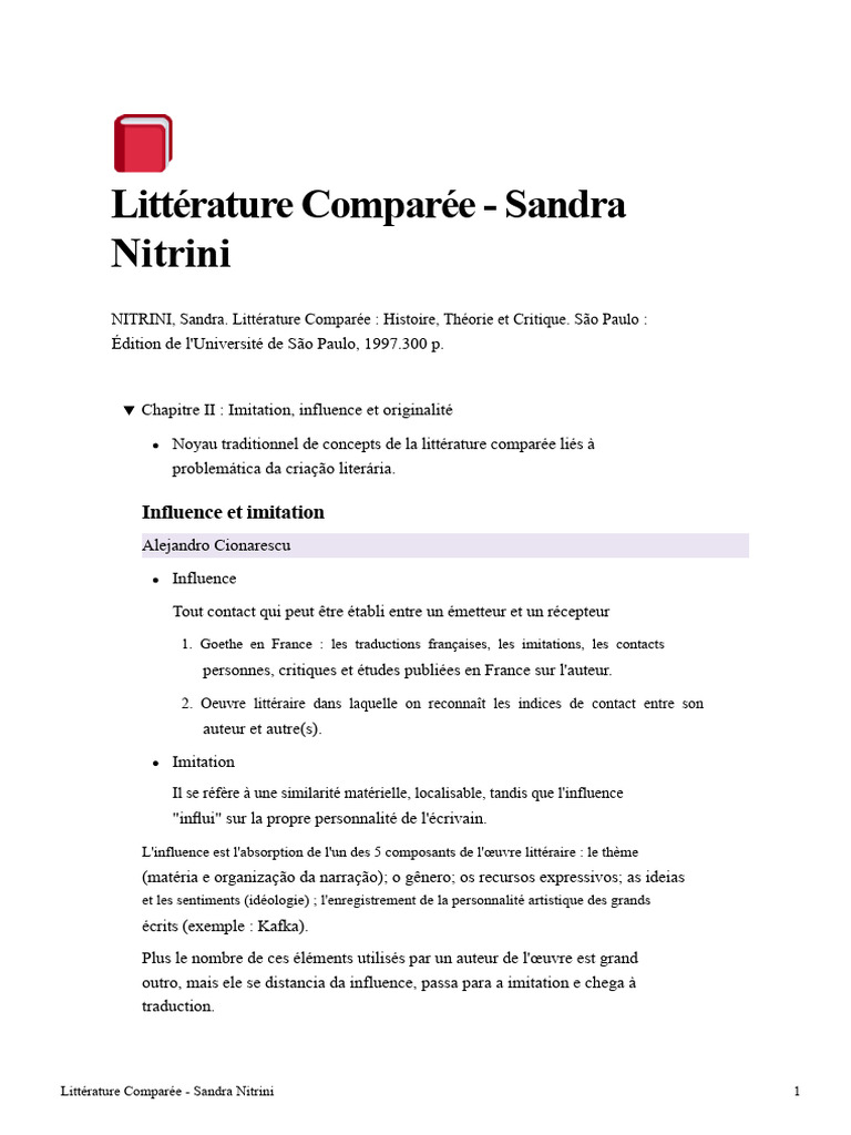 Influence et Originalité en Littérature | PDF | Enseignement des Arts ...