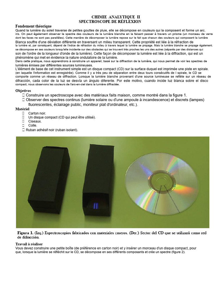 Construction d'un spectroscope maison | PDF | Lumière | Couleur