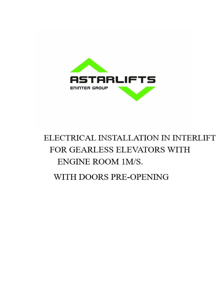 Gearless Elevator Electrical Installation Guide | PDF | Electrical ...