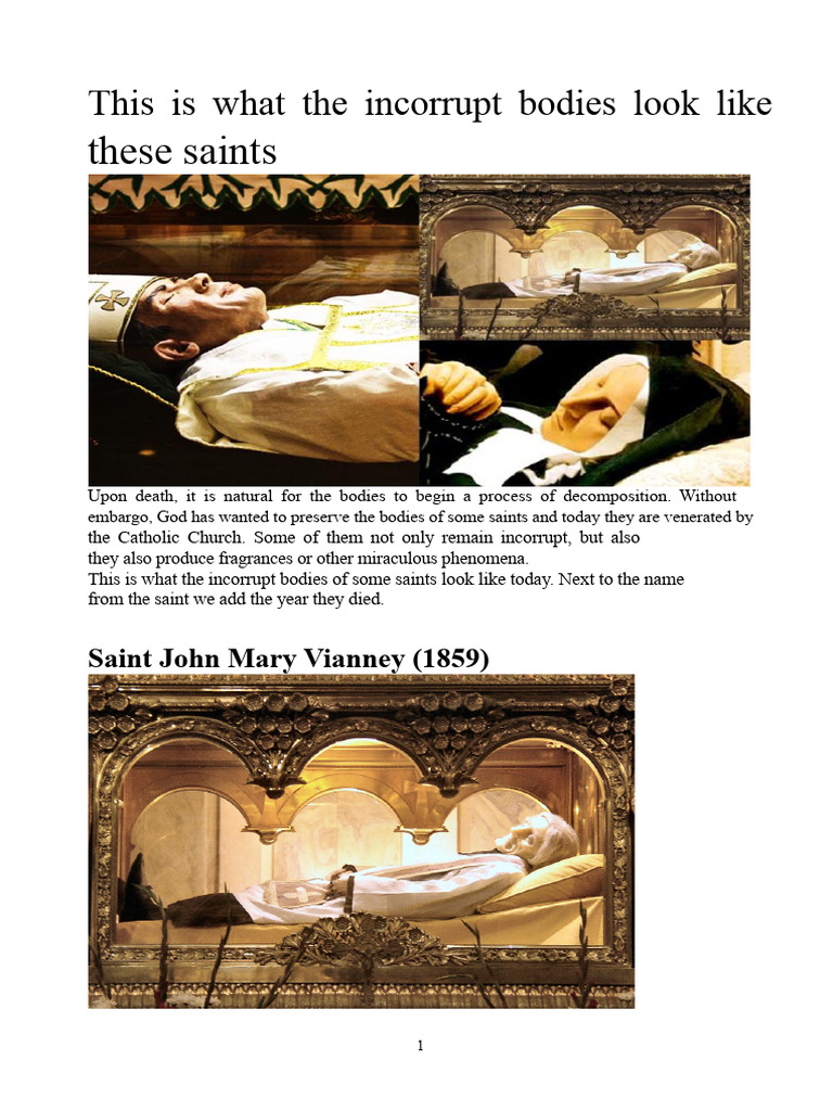 Incorrupt Saints: Miraculous Preservation | PDF | Mary, Mother Of Jesus ...
