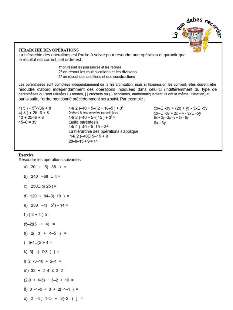 Hiérarchie des opérations mathématiques | PDF | Mathématiques