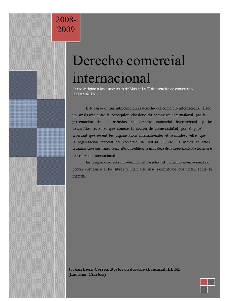 Introducción al Derecho Comercial Internacional | PDF | Acuerdo General ...