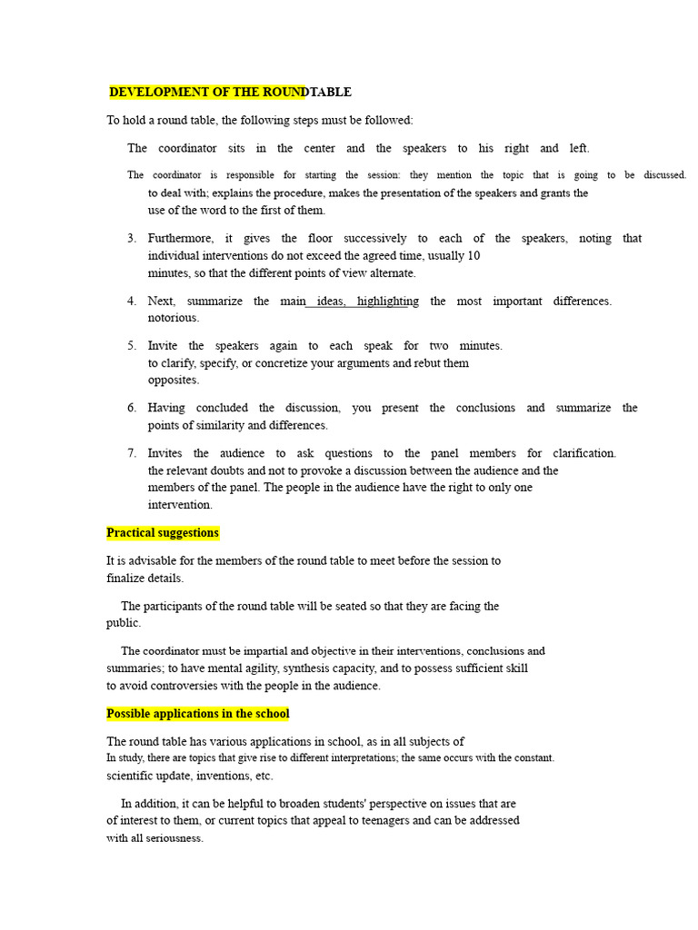 How to Conduct a Round Table Discussion | PDF | Human Communication
