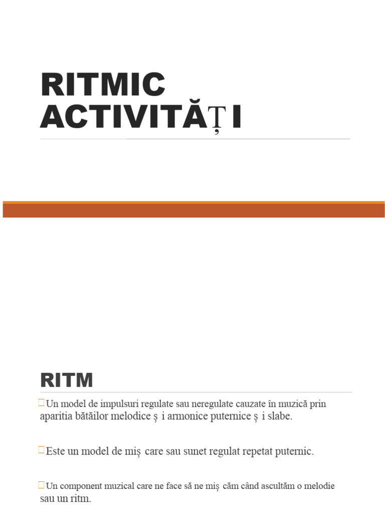 Activități Ritmice | PDF