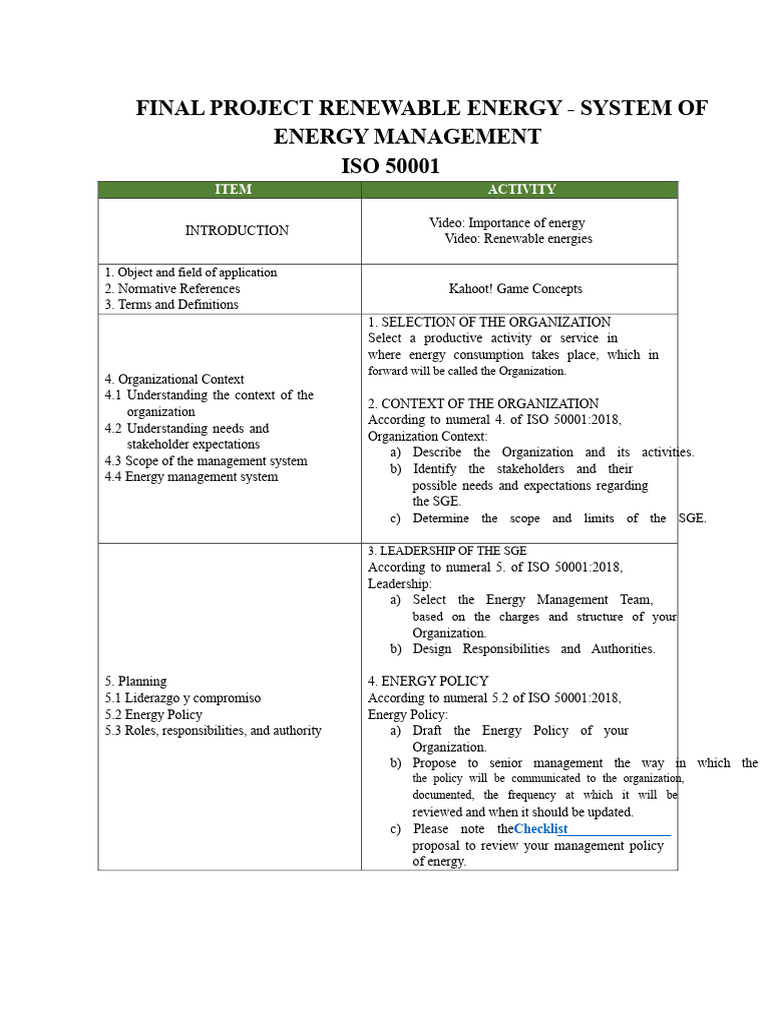Energy Management System ISO 50001 Guide | PDF | Energy Management | Risk