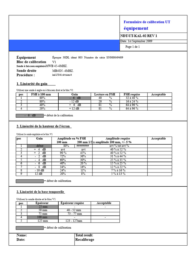 Calibration NDT UT : Guide et Procédures | PDF | Calibrage