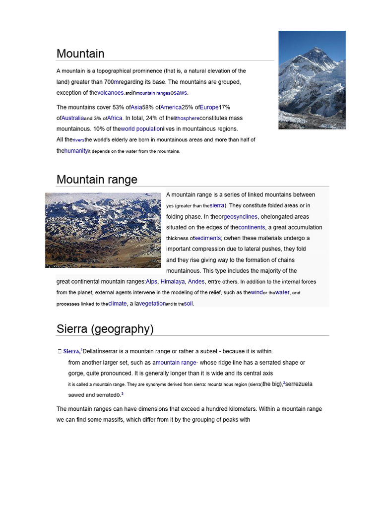 Understanding Mountain Geography | PDF | Grassland | Mountains