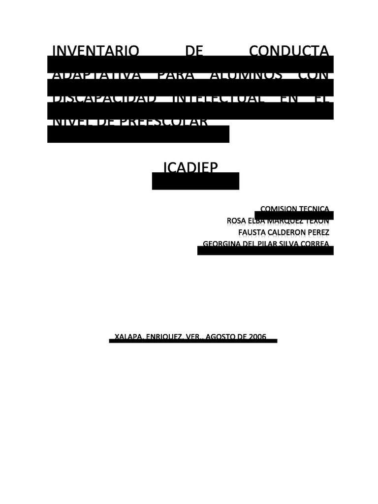 Adaptive Behavior Inventory for Preschoolers | PDF | Intellectual ...
