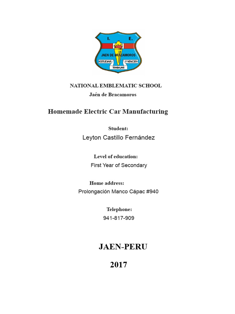 Homemade Electric Car Project Guide | PDF | Electric Motor