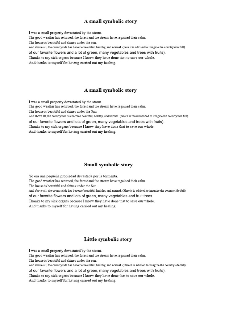Small Symbolic Story | PDF