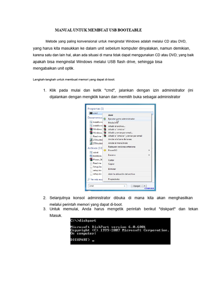 Cara Membuat USB Bootable Windows | PDF