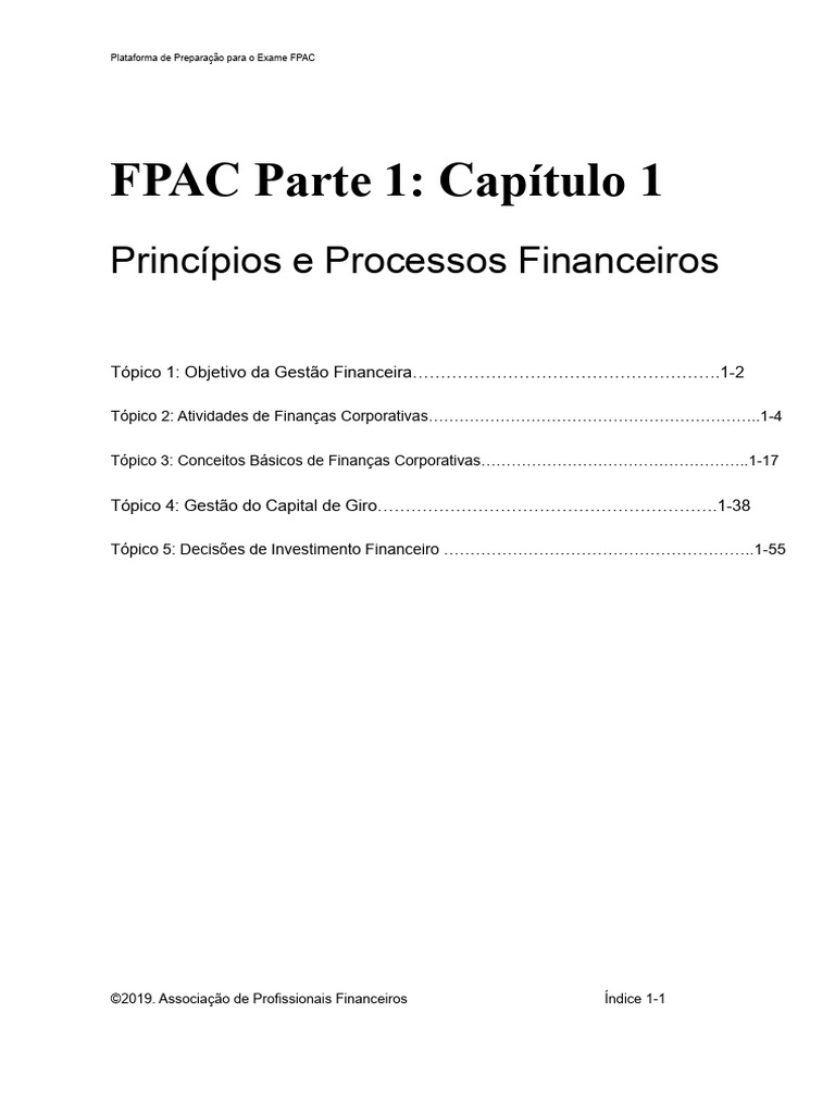 Gestão Financeira e FPAC: Fundamentos | PDF | Dividendo | Tesouro