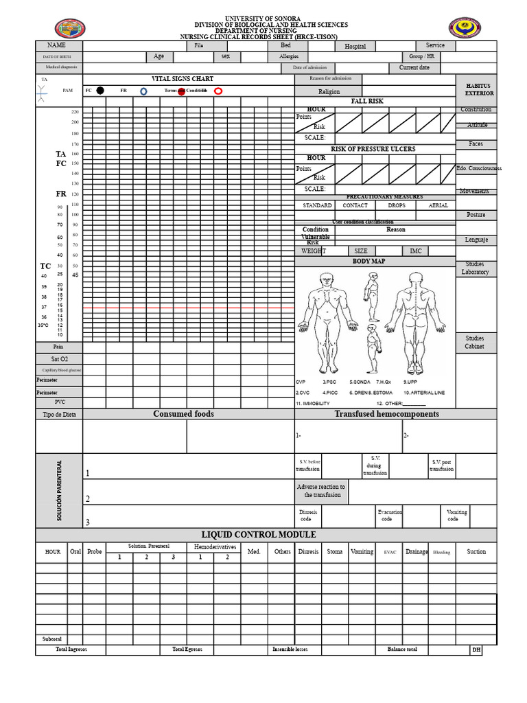 Nursing Clinical Records Sheet Guide | PDF | Blood Pressure | Medical ...