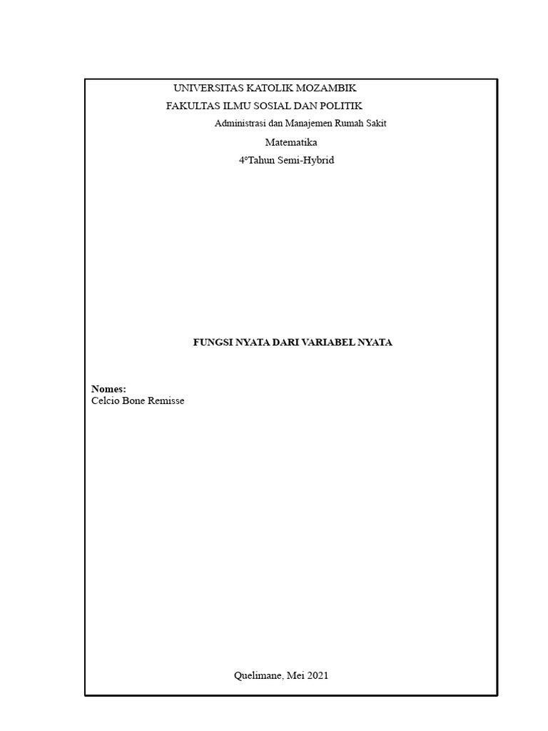 Fungsi Riil Variabel Riil: Panduan Lengkap | PDF